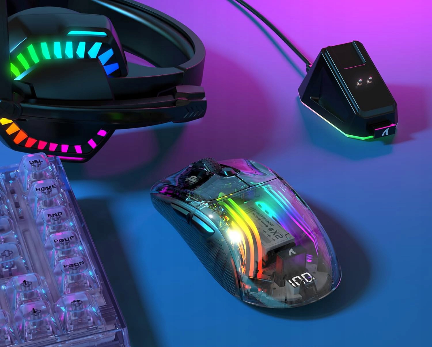 Ergonomiczny kształt myszy ATTACK SHARK X2 PRO dopasowany do dłoni użytkownika.